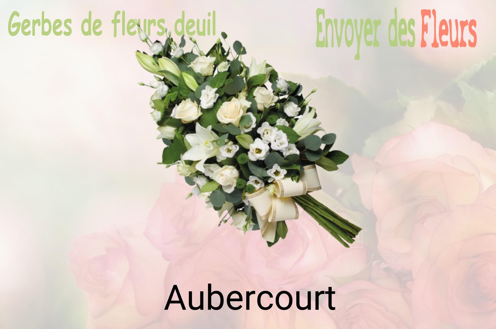Gerbe de fleurs de deuil livrée à Aubercourt